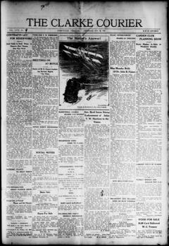 The front page of Clarke courier, Berryville, Va., October 28, 1926