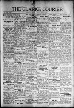 The front page of Clarke courier, Berryville, Va., November 4, 1926