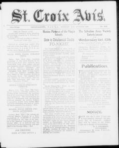 The front page of St. Croix avis, Christiansted, St. Croix [V.I.], October 12, 1926