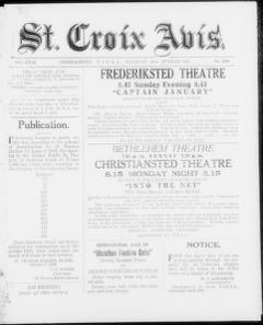 The front page of St. Croix avis, Christiansted, St. Croix [V.I.], October 16, 1926