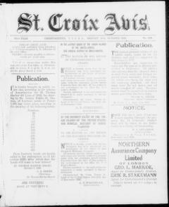 The front page of St. Croix avis, Christiansted, St. Croix [V.I.], October 18, 1926