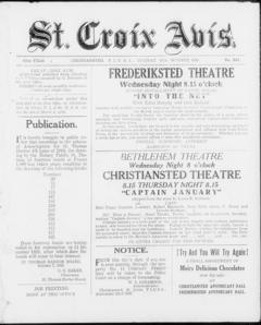 The front page of St. Croix avis, Christiansted, St. Croix [V.I.], October 19, 1926