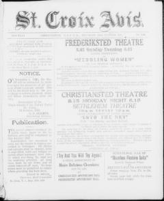 The front page of St. Croix avis, Christiansted, St. Croix [V.I.], October 23, 1926