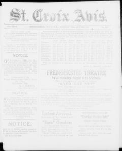 The front page of St. Croix avis, Christiansted, St. Croix [V.I.], October 26, 1926