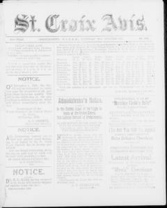 The front page of St. Croix avis, Christiansted, St. Croix [V.I.], October 28, 1926