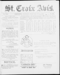 The front page of St. Croix avis, Christiansted, St. Croix [V.I.], October 29, 1926