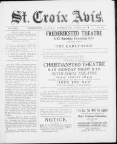 The front page of St. Croix avis, Christiansted, St. Croix [V.I.], October 30, 1926