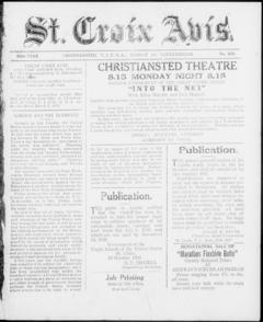 The front page of St. Croix avis, Christiansted, St. Croix [V.I.], November 1, 1926