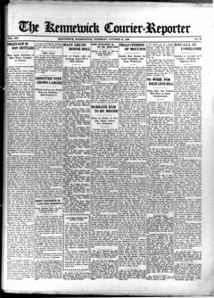 The front page of The Kennewick courier-reporter, Kennewick, Wash., October 21, 1926