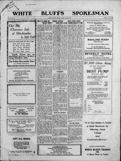 The front page of White Bluffs spokesman, White Bluffs, Wash., October 22, 1926