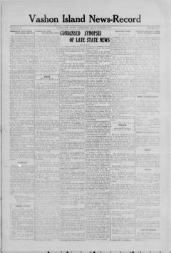 The front page of Vashon Island news-record, Vashon, Wash., October 15, 1926