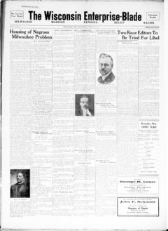 The front page of The Wisconsin enterprise-blade, Milwaukee, Wis., October 16, 1926