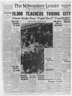 The front page of The Milwaukee leader, Milwaukee, Wis., November 4, 1926