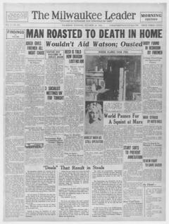 The front page of The Milwaukee leader, Milwaukee, Wis., October 28, 1926