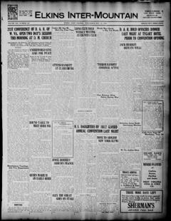 The front page of The Elkins inter-mountain, Elkins, W. Va., October 13, 1926