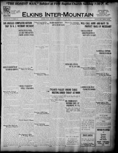 The front page of The Elkins inter-mountain, Elkins, W. Va., October 16, 1926