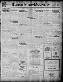 The front page of The Elkins inter-mountain, Elkins, W. Va., October 23, 1926