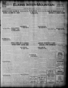 The front page of The Elkins inter-mountain, Elkins, W. Va., October 26, 1926