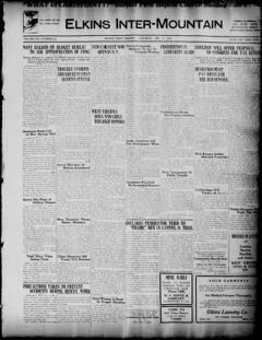 The front page of The Elkins inter-mountain, Elkins, W. Va., November 6, 1926