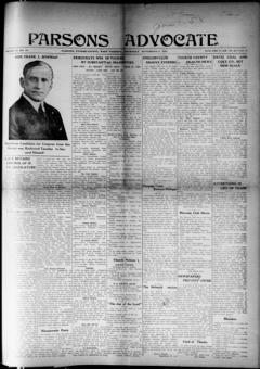 The front page of Parsons advocate, Parsons, W. Va., November 4, 1926