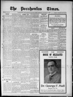 The front page of Pocahontas times, Huntersville, W. Va., October 28, 1926