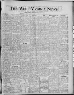 The front page of The West Virginia news, Ronceverte, W. Va., October 30, 1926