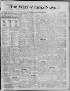 The front page of The West Virginia news, Ronceverte, W. Va., November 6, 1926