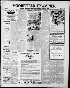 The front page of The Moorefield examiner, Moorefield, W. Va., October 14, 1926