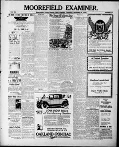 The front page of The Moorefield examiner, Moorefield, W. Va., November 4, 1926