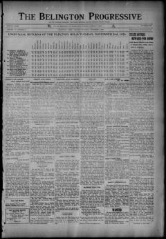 The front page of Belington progressive, Belington, W. Va., November 4, 1926
