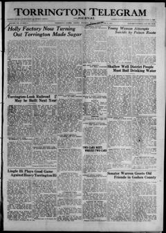 The front page of Torrington telegram, Torrington, Laramie County, Wyo., October 14, 1926