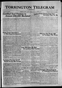 The front page of Torrington telegram, Torrington, Laramie County, Wyo., October 28, 1926