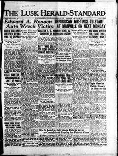 The front page of The Lusk herald-standard, Lusk, Wyo., October 14, 1926