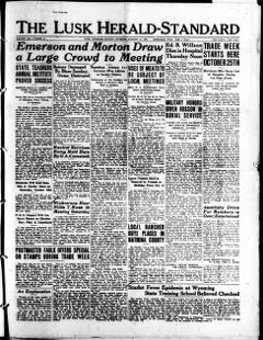 The front page of The Lusk herald-standard, Lusk, Wyo., October 21, 1926