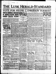 The front page of The Lusk herald-standard, Lusk, Wyo., October 28, 1926