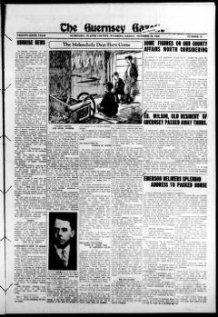 The front page of The Guernsey gazette, Guernsey, Platte County, Wyo., October 22, 1926