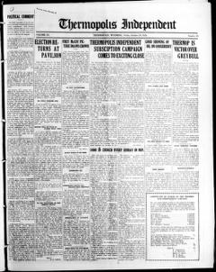The front page of The Thermopolis independent, Thermopolis, Wyo., October 29, 1926