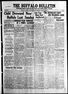 The front page of The Buffalo bulletin, Buffalo, Johnson County, Wyo.;Buffalo, WY, October 14, 1926
