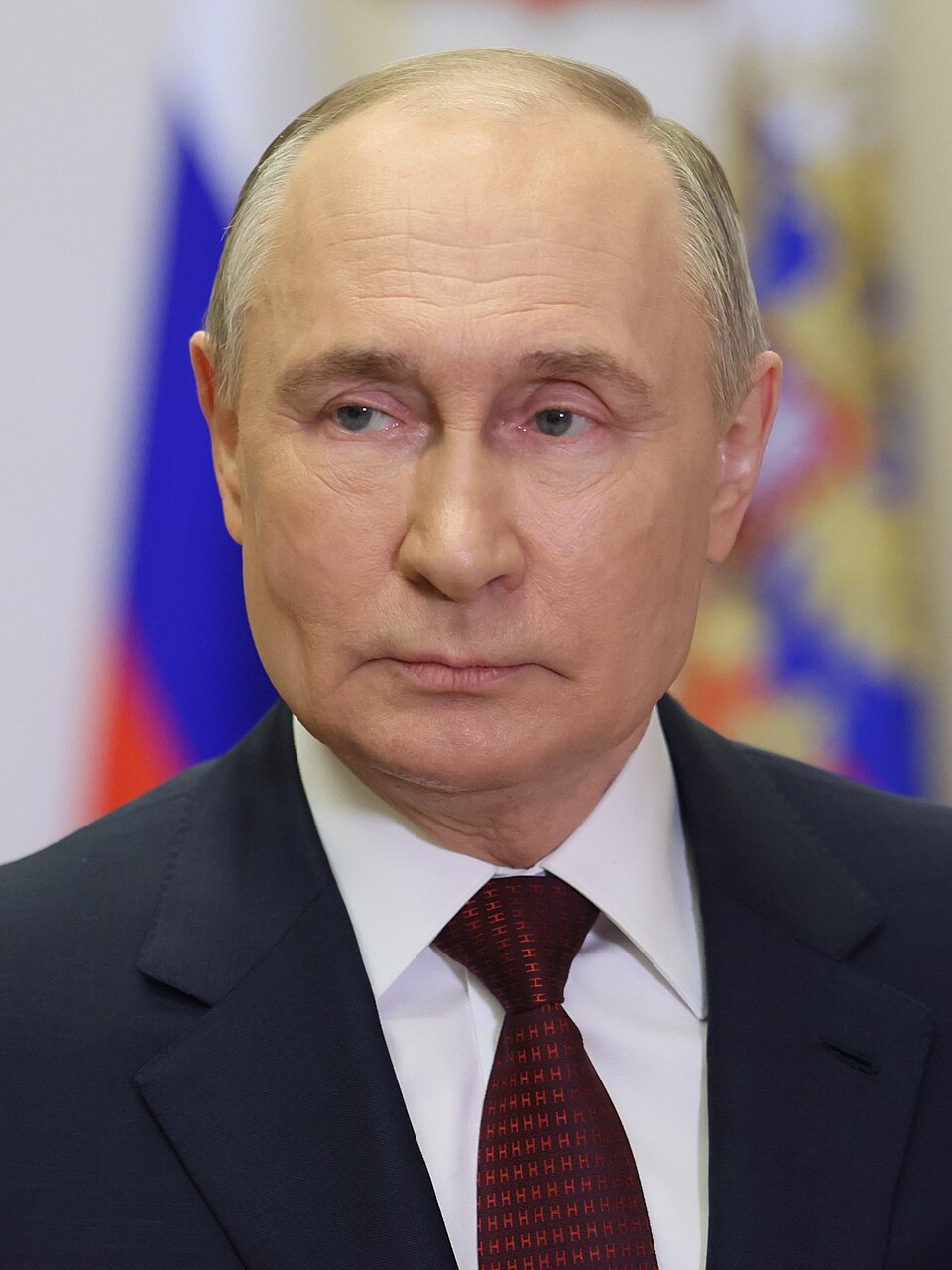 Russian President Vladimir Putin makes a video address to congratulate Russia's women on International Women's Day in Moscow, Russia.