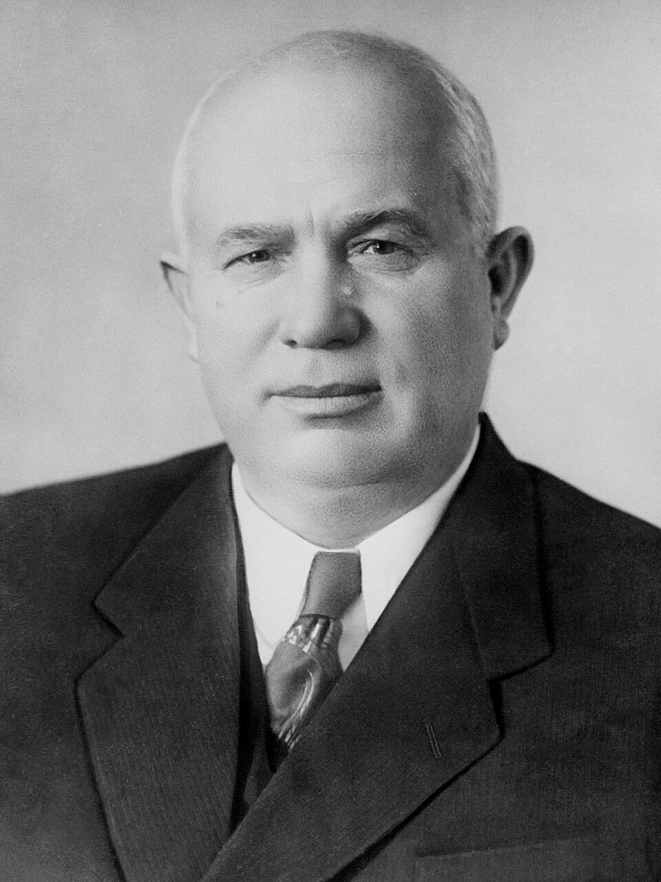 Retouched official picture of Soviet leader Nikita Khrushchev.
