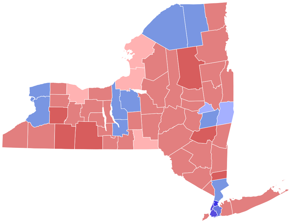 2000 United States Senate election in New York by county, Source: New York State Board of Elections