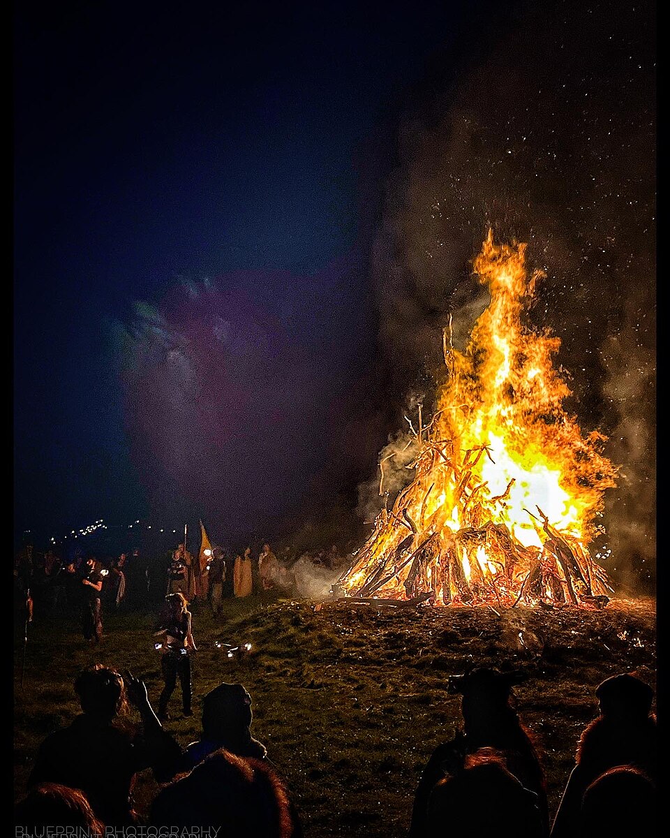 Annual fire festival on the historical centre of the island of Ireland: the Hill of Uisneach, County WestMeath.
