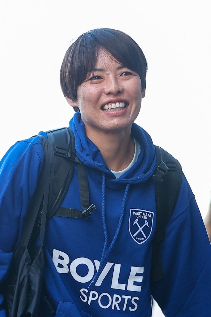 Saki Kumagai arriving for the Barclays Women's Super League football match between Tottenham Hotspur and West Ham United at the Brisbane Road stadium on 6…