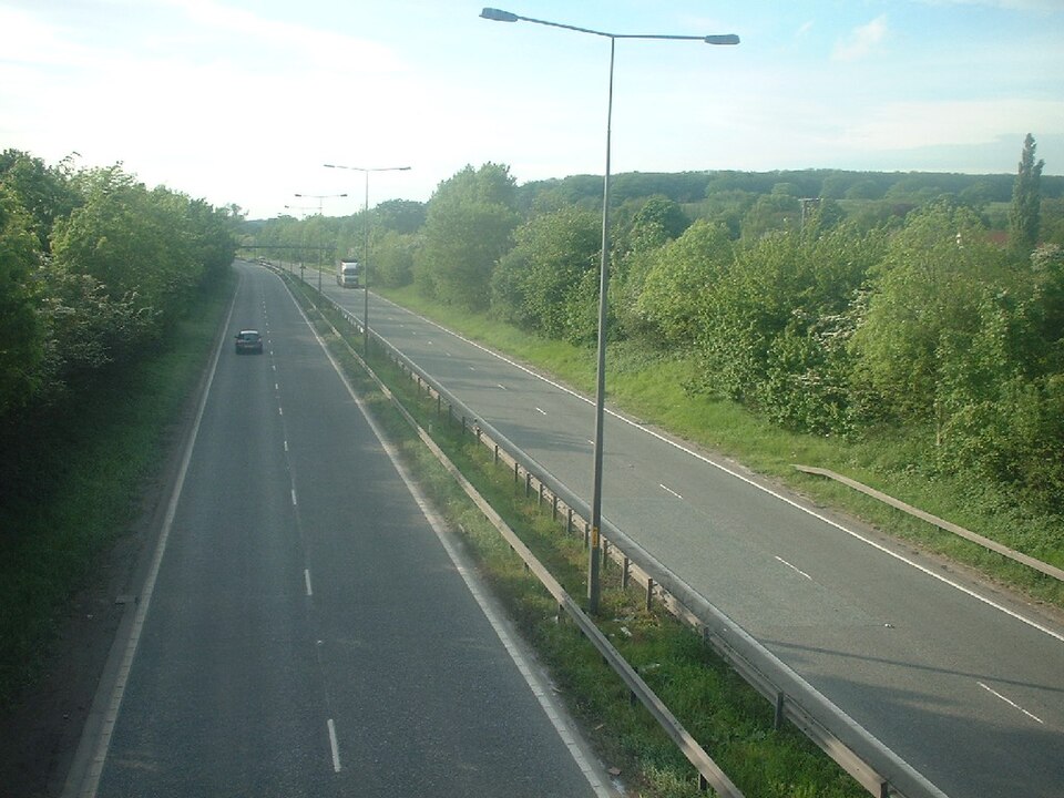 Picture of the A63(T) road , looking west from near Brough , East Riding of Yorkshire , England