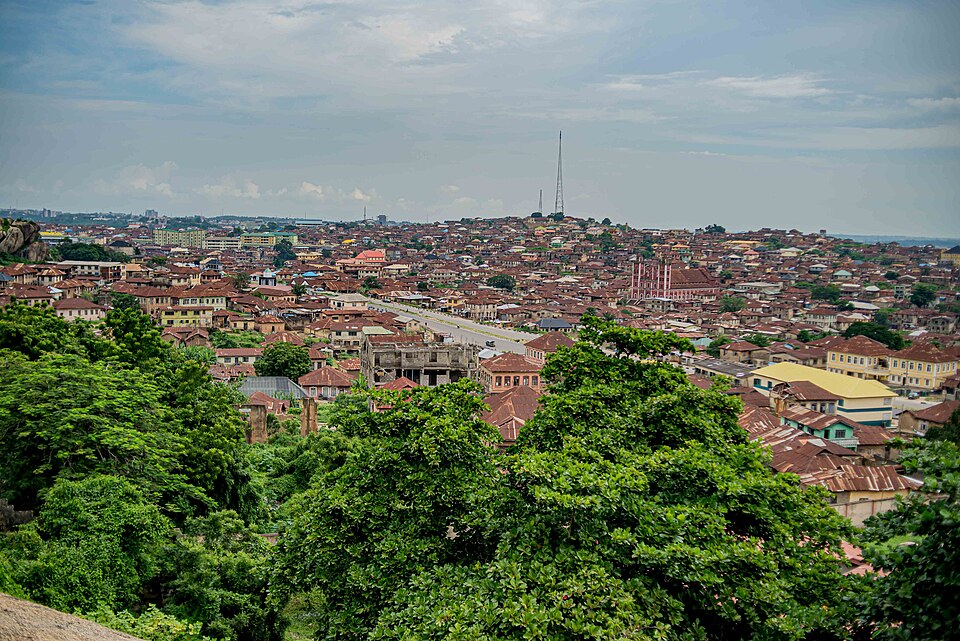 the city of abeokuta from the top of olumo rock