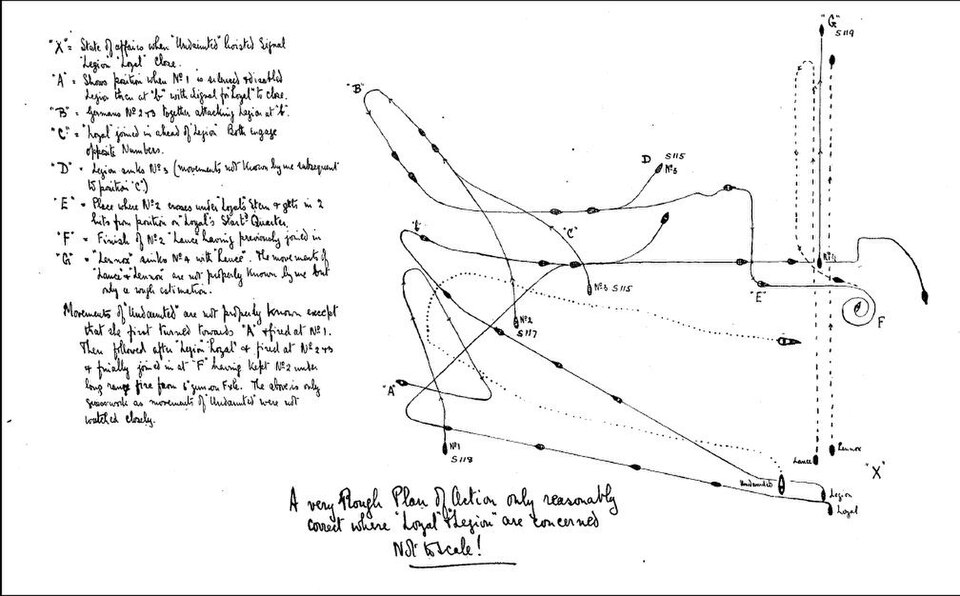 fisthand sketch of battle