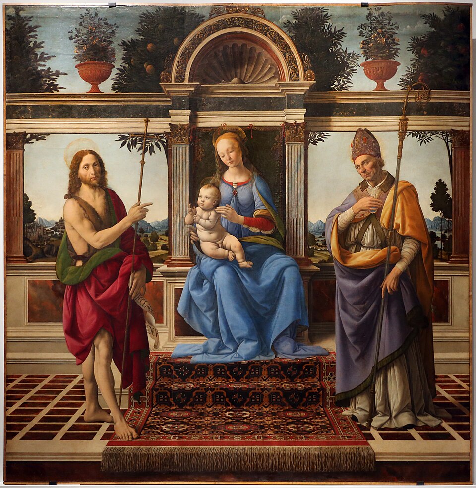Madonna with Saint John the Baptist and Donatus (c. 1475-1483), by Verrocchio