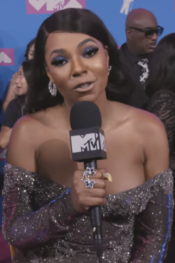 August 21, 2018, Ashanti Douglass dazzled at the MTV Video Music Awards in a shimmering grey gown designed by Eli Madi, at Radio City Music Hall.
