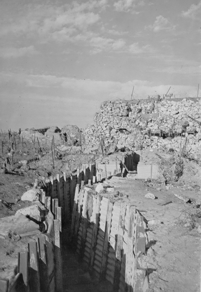 A trench and bunker of the Israeli Bar Lev Line.