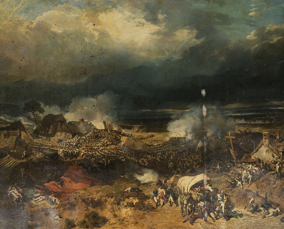 Bataille de Wattignies, 15-16 octobre 1793. L'affrontement s'achève sur une victoire de l'armée française commandée par le général Jourdan sur les forces…